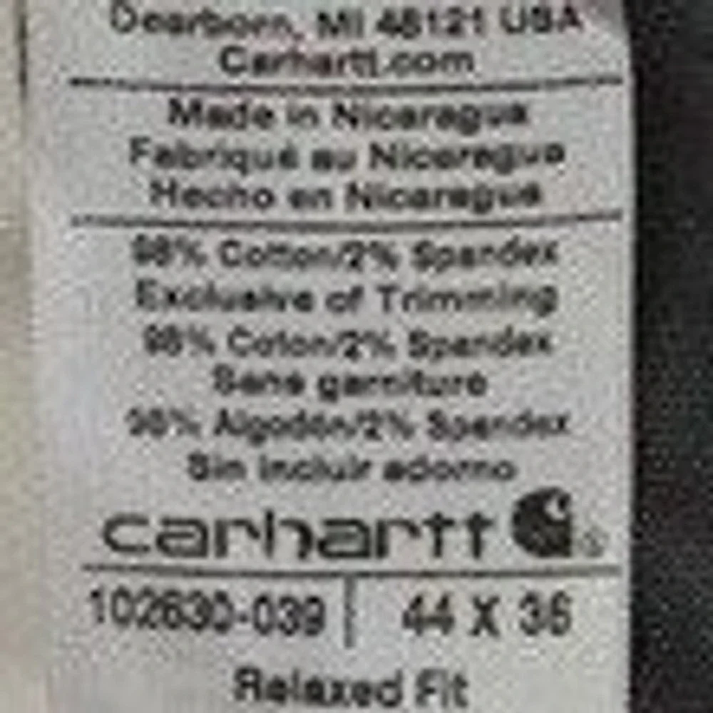 Carhartt Relaxed Fit Utility Pants Mens 44x36 Gray Canvas Rugged Workwear